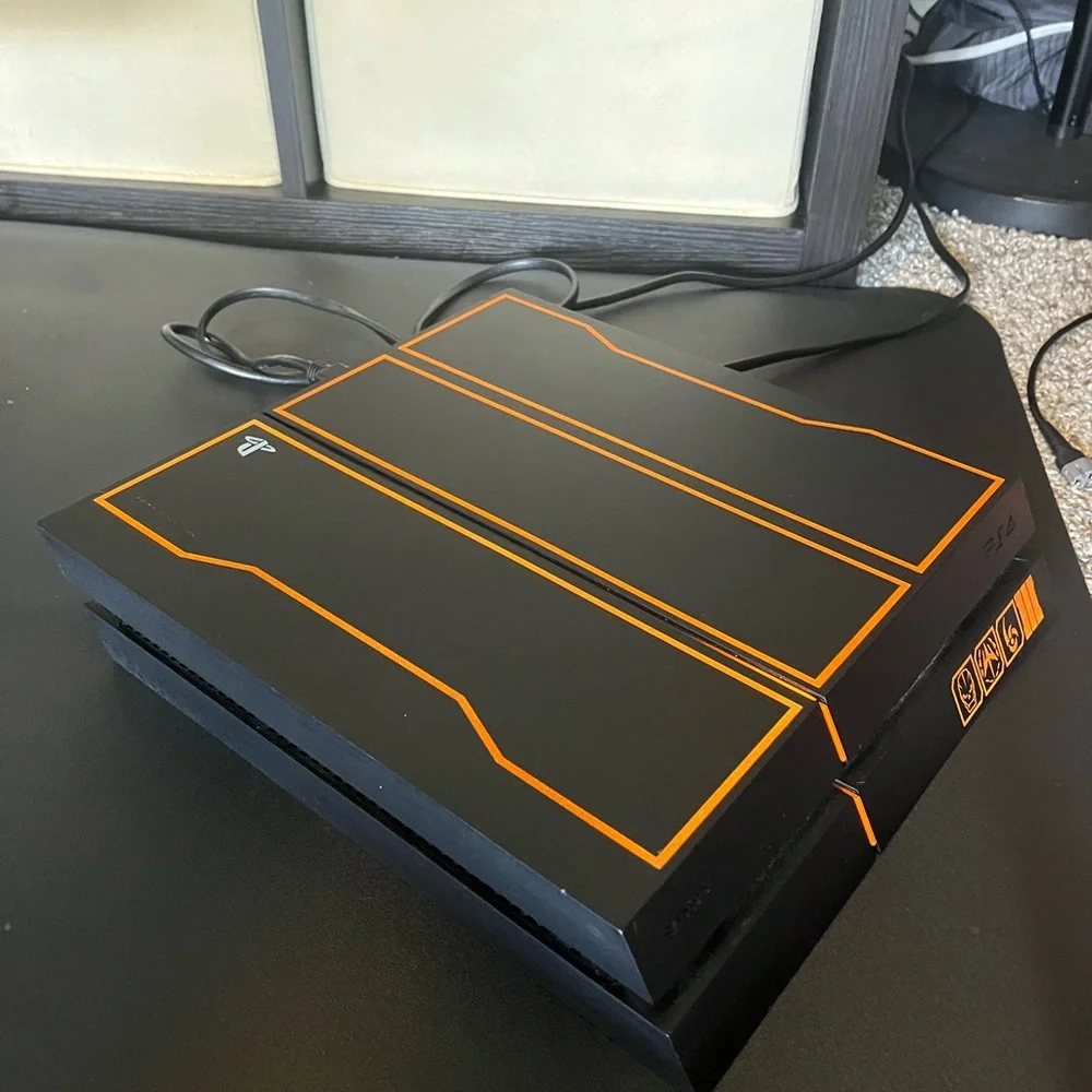 Ps4 Sony Black and Orange Console with DualShock Controller